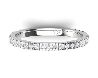 Pave Diamond Wedding Band, .30carat Round Natural Diamond Wedding Ring, Pristine Custom Rings, Ethically Sourced