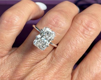 Diamante cultivado en laboratorio de 4 quilates con talla radiante: EVS1 alargado, diamante suelto certificado por IGI.