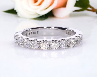 Matching Wedding Band Diamond or Moissanite Wedding Ring  Pristine Custom  Rings