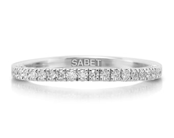 Diamond Wedding Band, .30ct Natural Diamond Tracer Band, Ethically Sourced and handcrafted jewelry