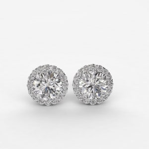 2.70 Carat Lab Grown Diamond Halo Earrings - Round IGI Certified Diamond Earring Gifts