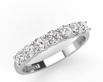 Half Carat Diamond Anniversary Band Gifts for her,  Shared Prong Wedding Band Right Hand Ring, pristine custom rings