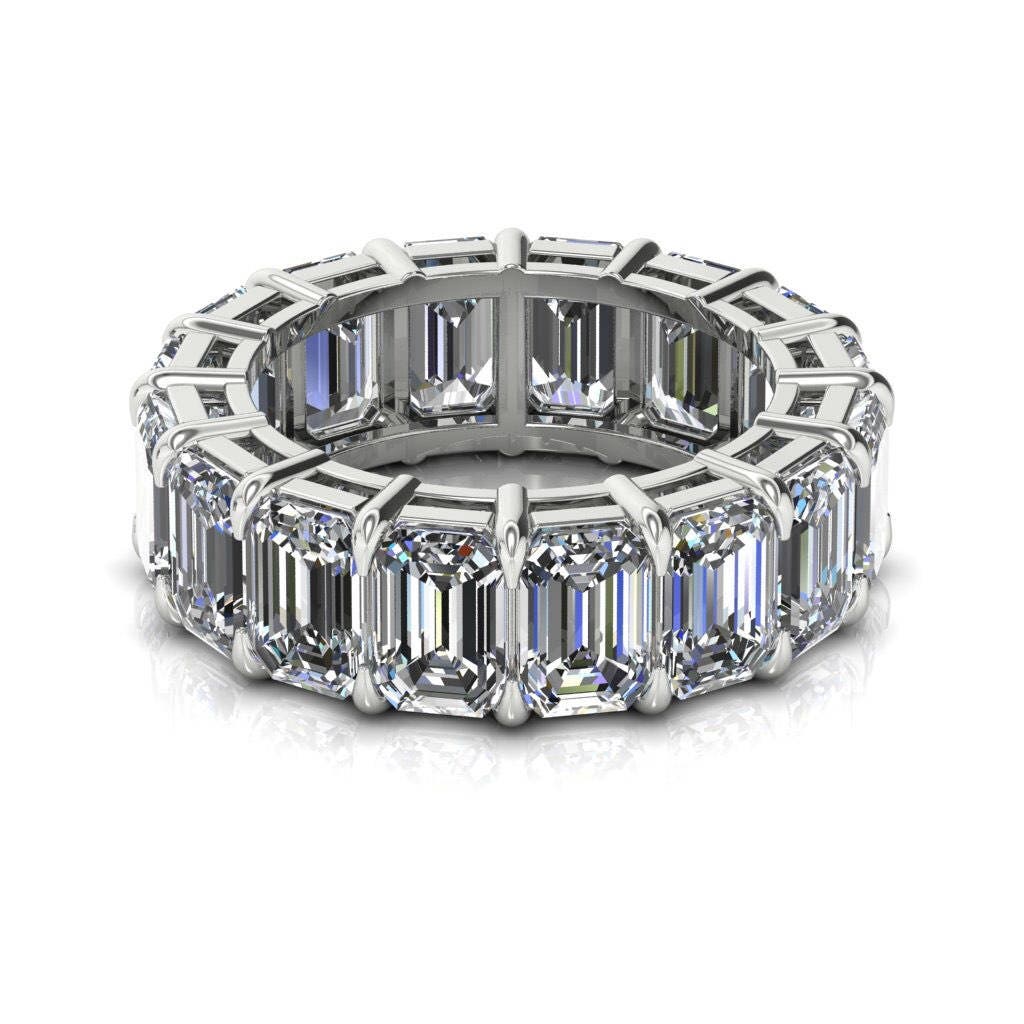 Anniversary Wedding Band Emerald Cut Ring 9.28ct Forever