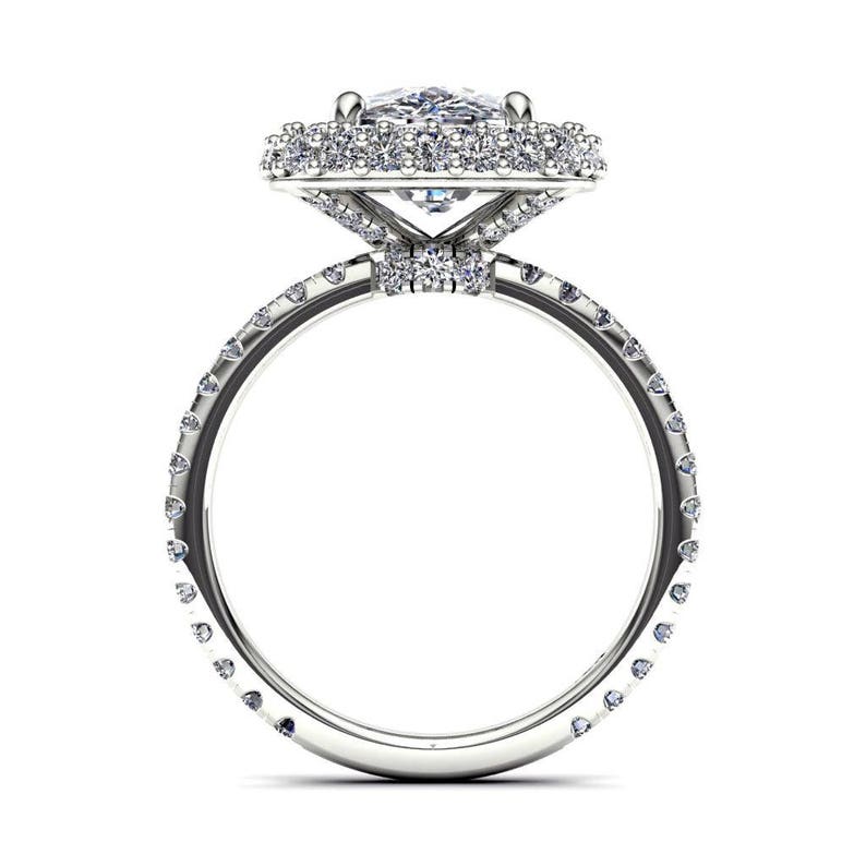 Moissanite Engagement Ring 4.50ctw Elongated Cushion Cut Etsy