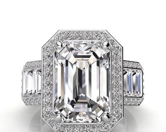 5 Carat Lab Grown Diamond Ring, IGI Certified EVS1 Scissor Cut Diamond, Baguette Diamond Anniversary Ring, Pristine Custom Rings