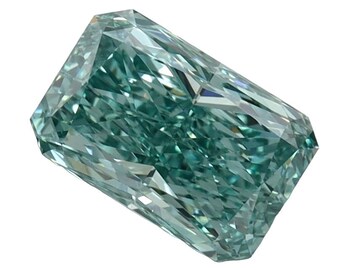 1.14 Carat Fancy Vivid Green Blue Radiant Lab Grown Diamond, IGI Certified Blue Green Diamond, Loose Fancy Gemstones -Diamonds In Stock