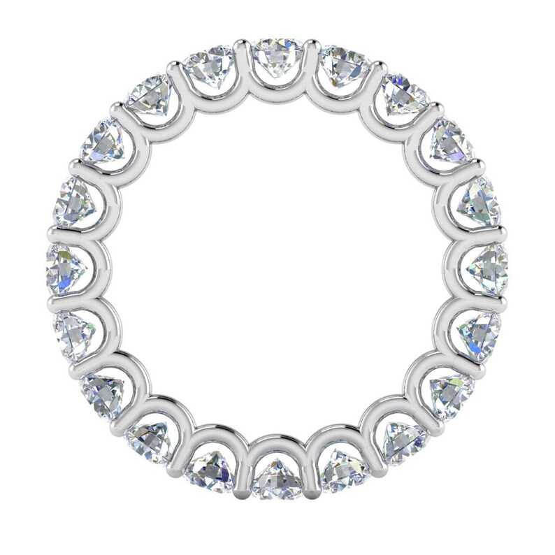 Moissanite Eternity Wedding Band 14k White Gold Eternity Etsy