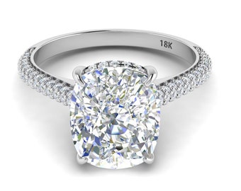 Cushion Cut Moissanite Engagement Ring, .60ct Diamond Wedding Ring, Pristine custom Rings is Ethically Sourced