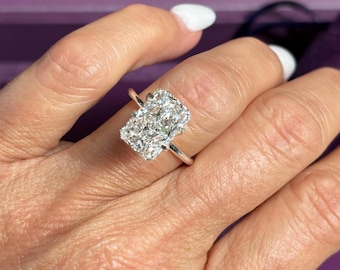 5 Carat EVS1 Elongated Radiant Lab Grown Diamond: IGI Certified Loose Diamond