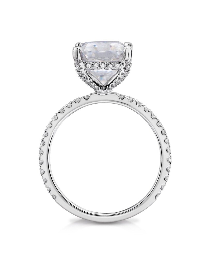 Antique Cushion Cut Moissanite Engagement Ring and .41ct Etsy