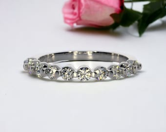 Bubble Band Diamond wedding ring, Moissanite Wedding band, Pristine Custom Rings Ethically Sourced Jewelry