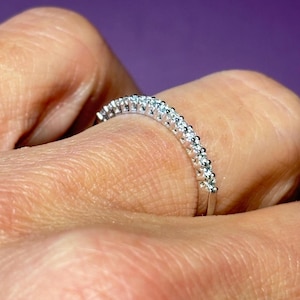 Platinum Half Eternity Diamond Wedding Band: Sustainable Stacking Ring