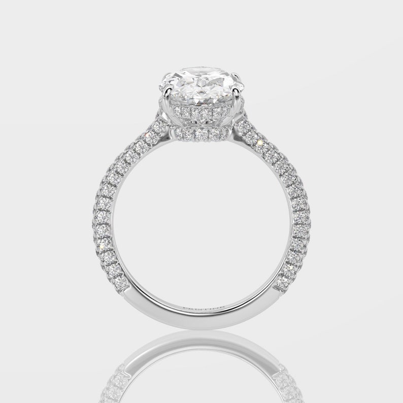 Oval Crushed Ice Moissanite Engagement Ring 4.92ctw Diamond Etsy