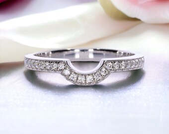 Contoured Diamond Wedding Band, wedding band Tracer Band, Ethically Sourced and handcrafted