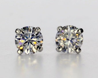 0.75 Carat Round Lab Diamond Stud Earring Gifts ,Pristine Custom Rings Ethically Sourced Jewelry, Giftable Items for Mom -In Stock