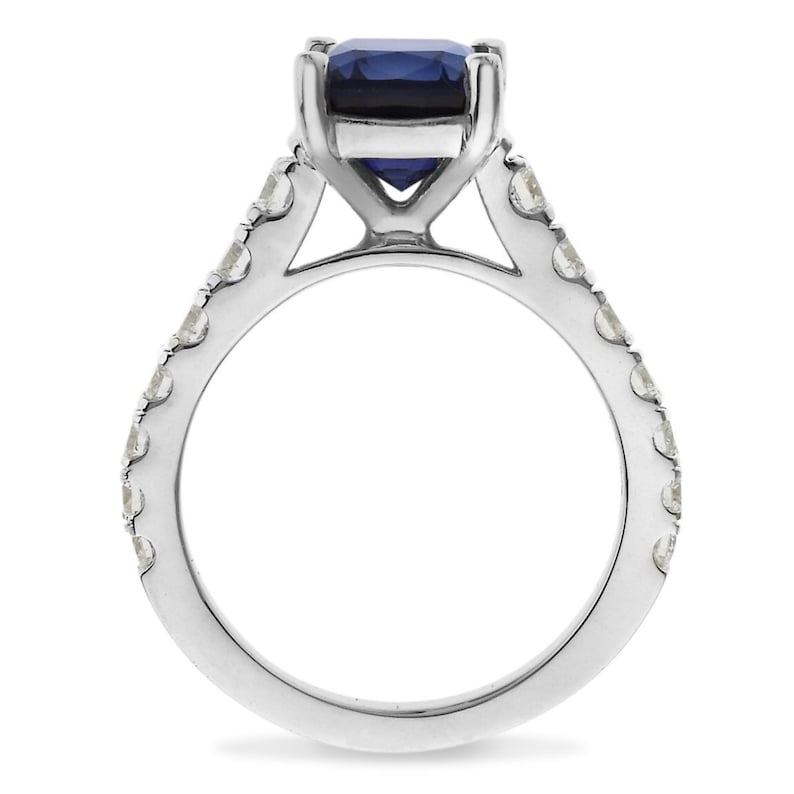 Sapphire Engagement Ring Antique Cushion Cut Ring Natural Etsy