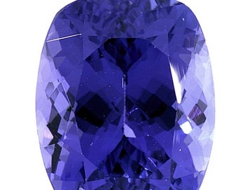 3.88 Carat Long Cushion Cut Purple Tanzanite Loose Gemstone, In Stock Gemstones,  Pristine Custom Rings is Ethically Sourced Jewelry