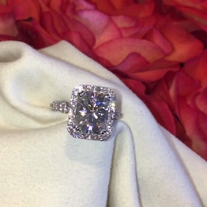 Radiant cut Moissanite Engagement Ring,1.50ct Diamonds Eternity One of a kind ring by Pristine Custom Rings