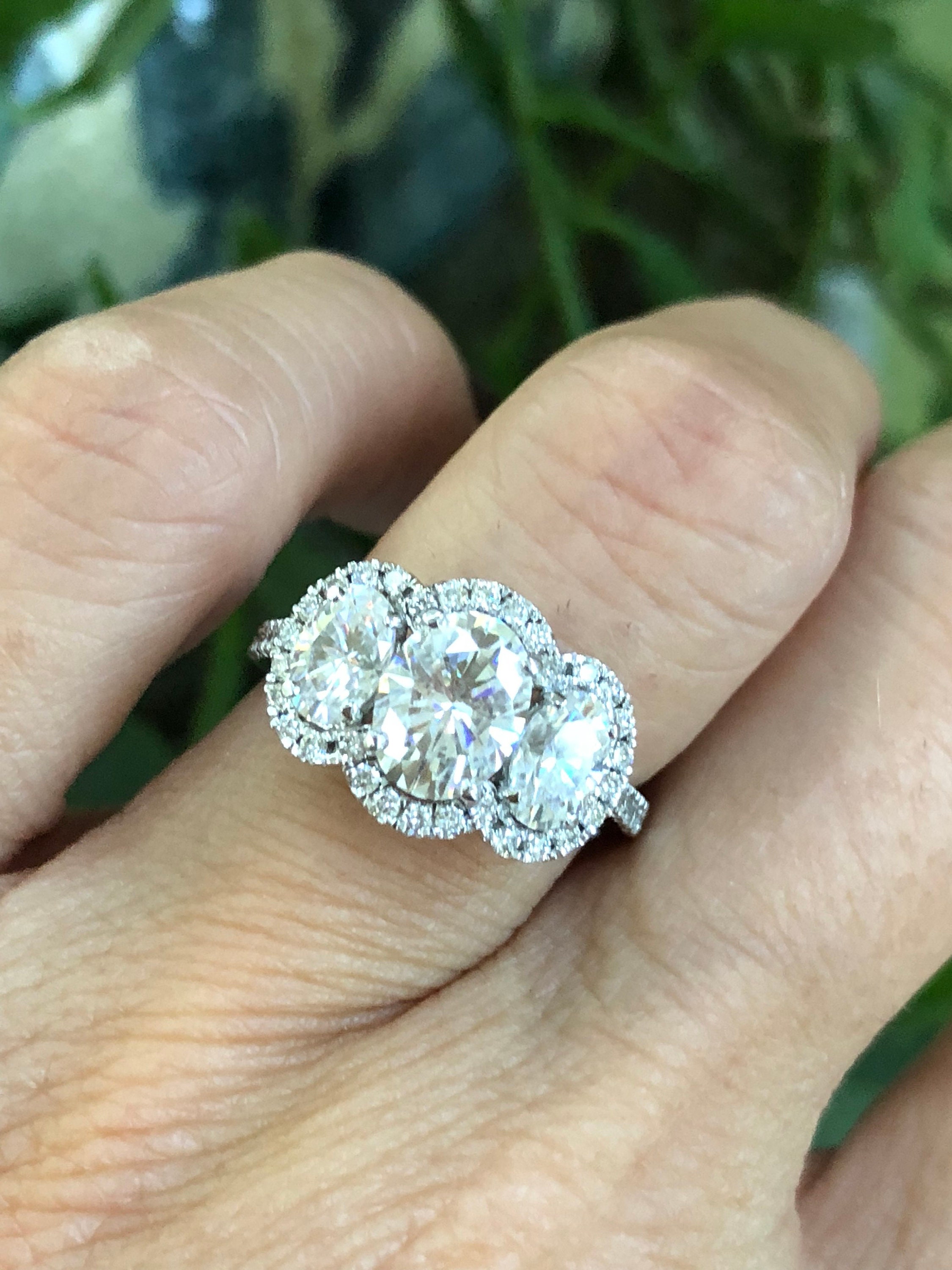 Forever One Moissanite Engagement Ring .35ct Genuine Diamonds Etsy