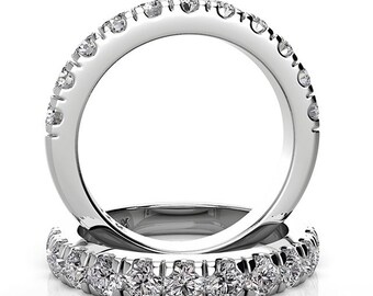 1.20 Carat Moissanite Wedding Band White Gold 3.00mm Wide Matching Band Pristine Custom Rings is Ethically Sourced Jewelry