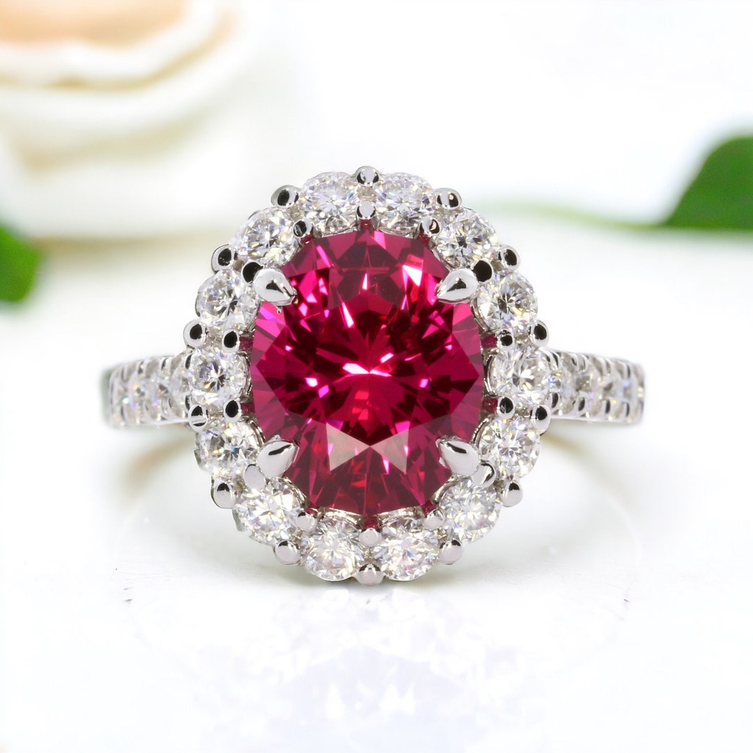 S925純銀ラボグロウン・サファイア 6ct クラシックヘイロー 