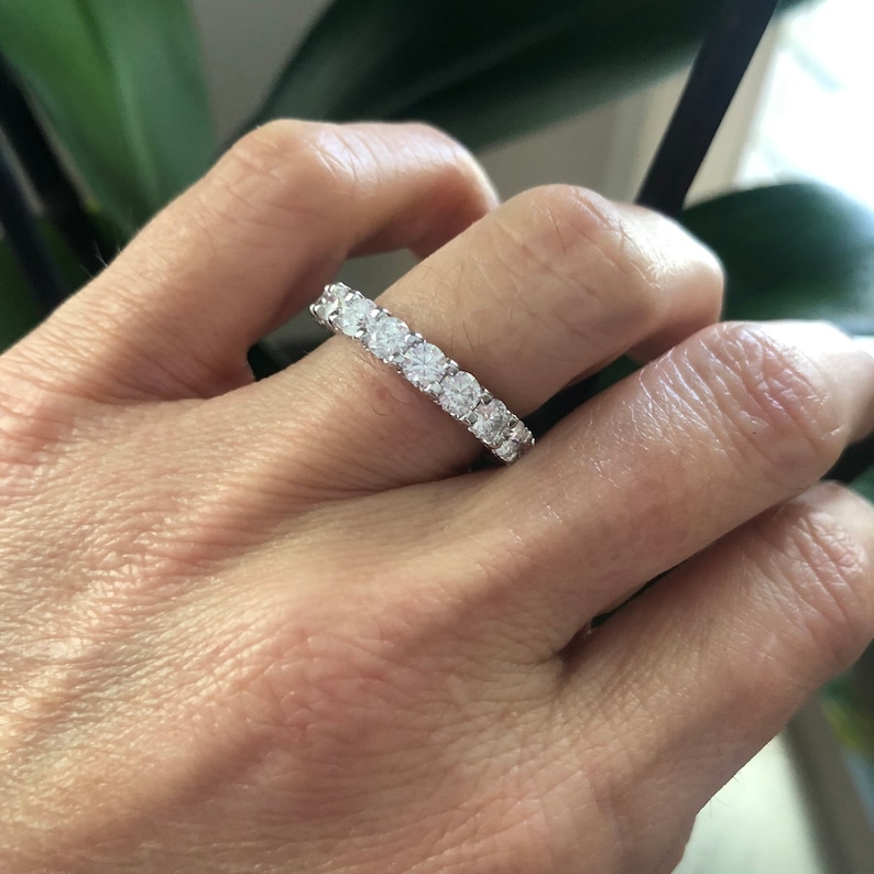 Eternity Ring Wedding Band, Infinity Style anniversary Band, Handcrafted by Pristine Custom Rings and Ethically Sourced Jewelry image 5