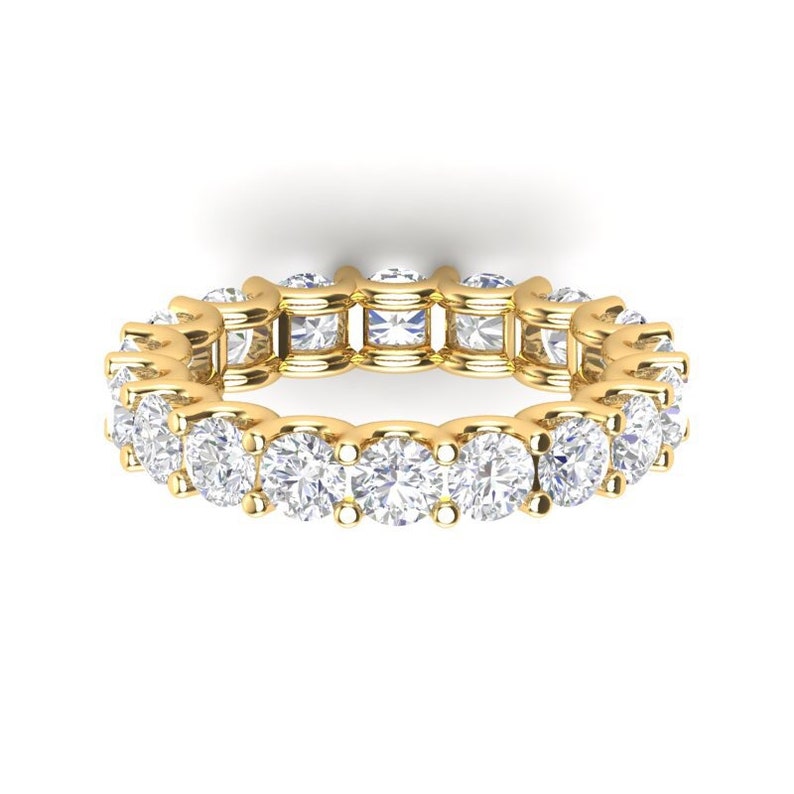 Moissanite Eternity Band Wedding Band Yellow Gold Infinity Etsy