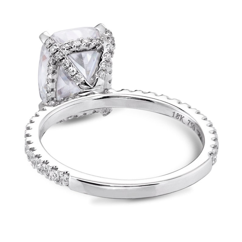 Crushed Ice Moissanite Engagement Ring .43ct Natural Diamonds | Etsy
