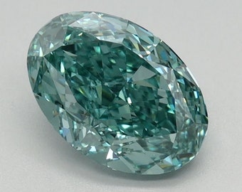 1.24 Carat Fancy Vivid Green Blue Diamond, RARE Oval Green-Blue Color Gemstone Loose Diamond, IGI Certified, Engagement- Anniversary Rings