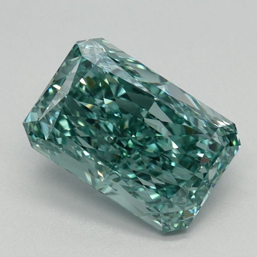 1.42 Carat RARE Fancy Vivid Green Blue Radiant Lab Grown Diamond, IGI ...