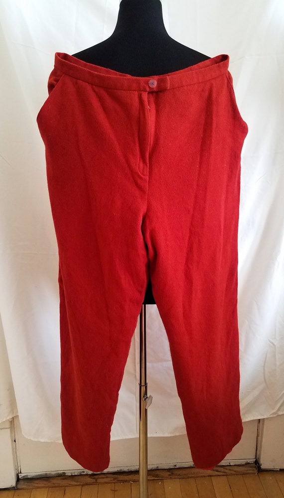 Vintage High-Waist Red/Orange Wool Trousers