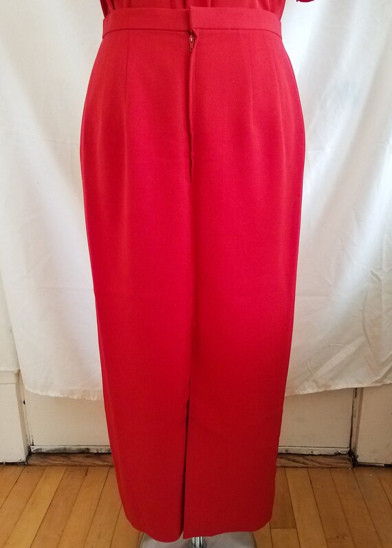 1990s Vintage Red Midi Skirt - image 3