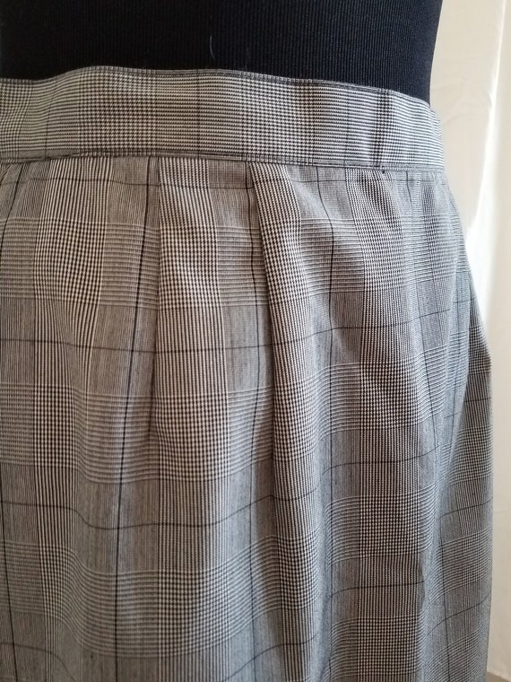 Vintage 1990s Gray/White Check Maxi Skirt
