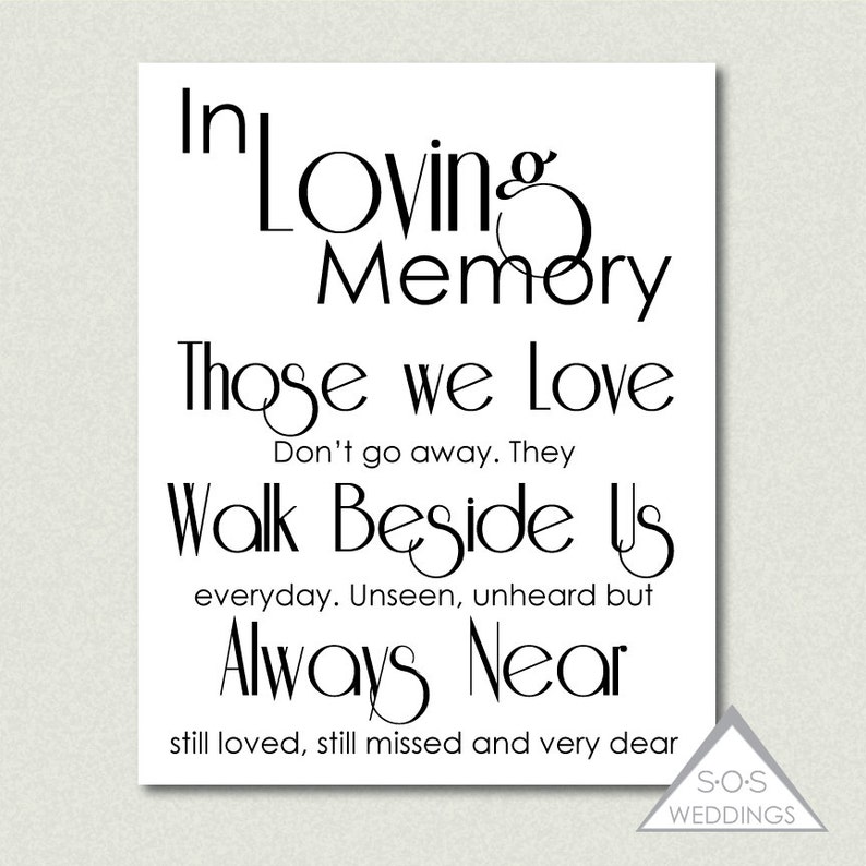 Remembrance Sign in Loving Memory Wedding Sign Printable - Etsy