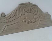 BIG Antique French Carved Wood Pediment. 1800 39 s. French Wooden Pediment w Roses Decoration. French Decor. Home Decor. Architectural Salvage.