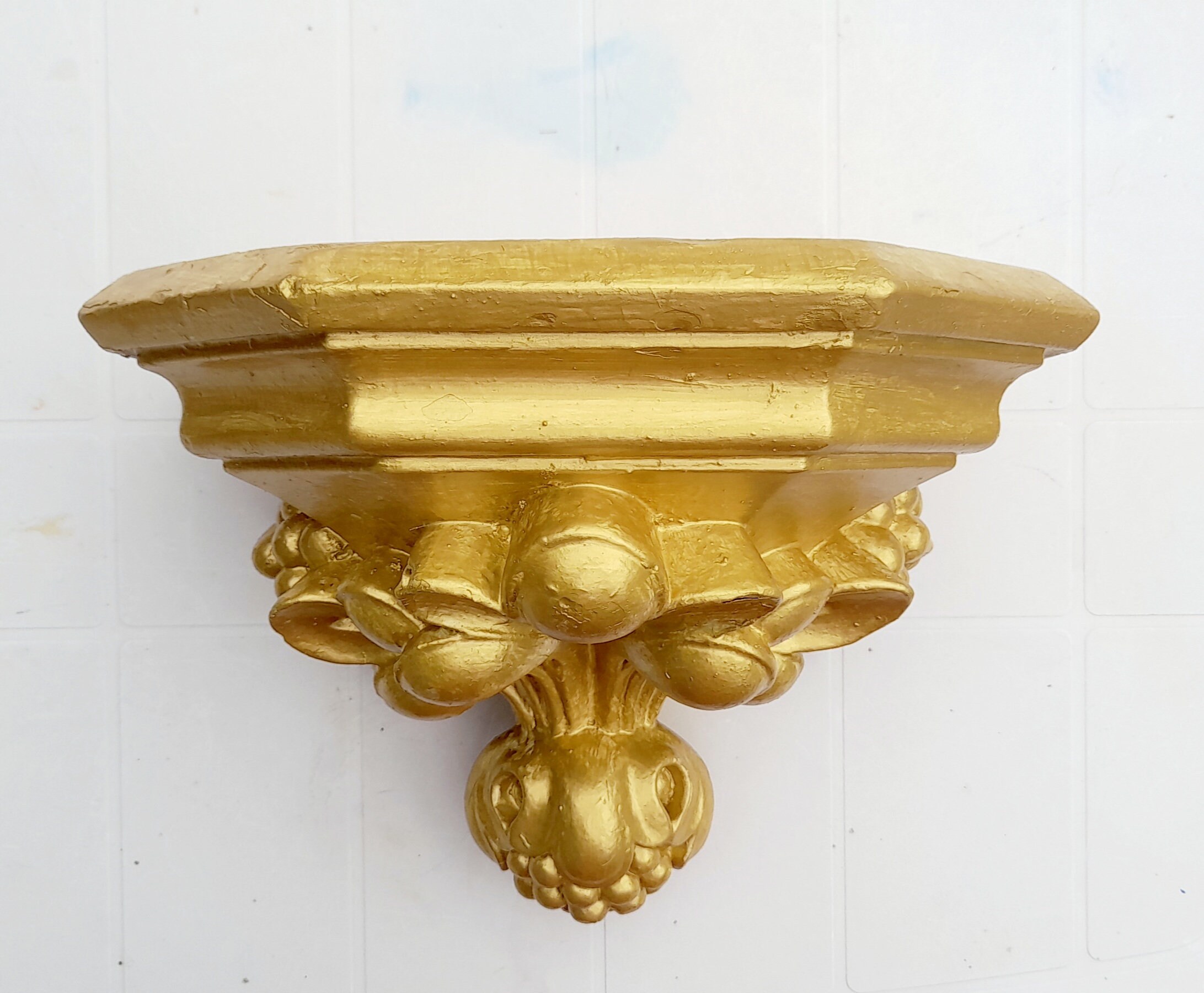 Réservé à Josué.. Étagère Murale Antique Français Church. Église Dorée. Château de Français. Décor. 