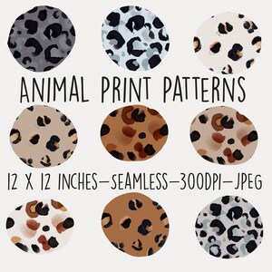 Animal Print Seamless Bundle, Digital Download, Instant Download, Digital Background, Digital Wallpaper, Scrapbooking, Printable Paper
