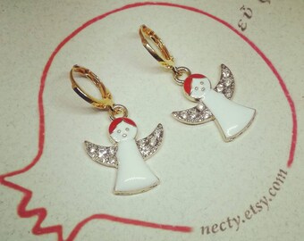 Happy New Year charm Heart Charm with Rhinestone Happy New Year heart charm 5 pieces Stamped Heart new year gift diy B45705H