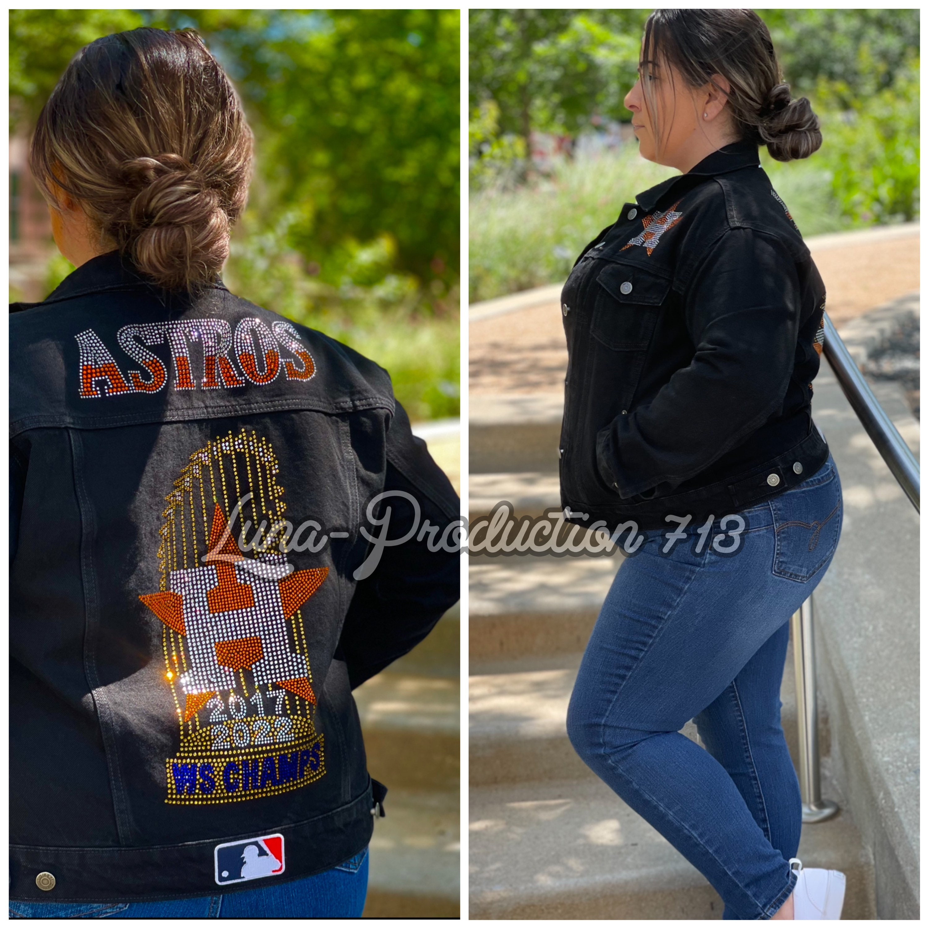 SPECIAL Houston Astros WS Jean Jacket/baseball/bling/custom 