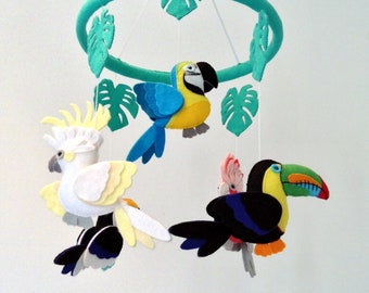Fair Trade Hand Made Ceramic Parrot Toucan Jungle Wind Chime Windchime Mobile Amazon Co Uk Kitchen Home