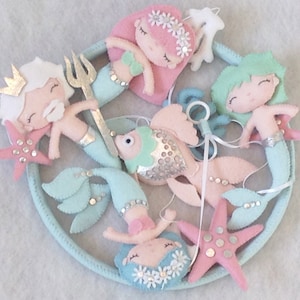 Mermaid Baby Mobile: Hand-Stitched Felt Ocean Crib Mobile