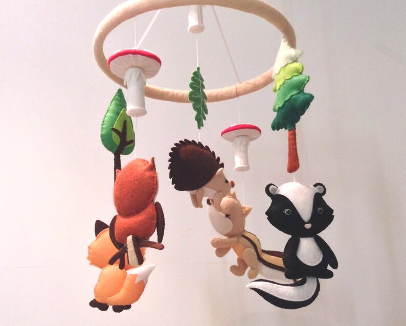 Woodland Animal Baby Mobile Woodland Themed Nursery Mobile Etsy
