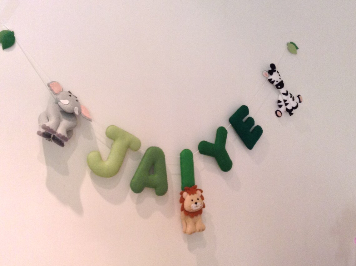 Safari Name Banner Jungle Name Garland Personalised Name Etsy UK