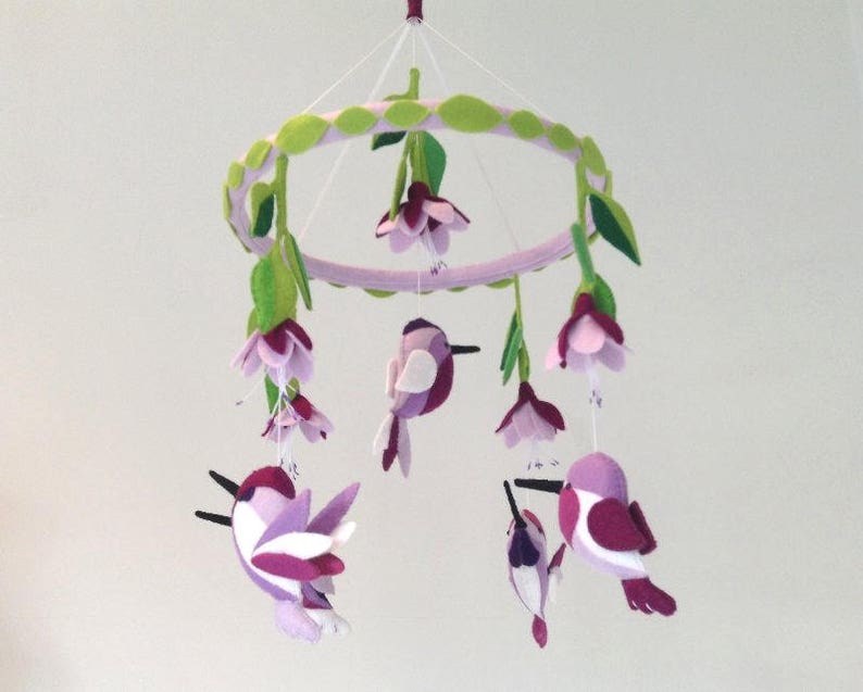 Nursery Baby Mobile Hummingbird Baby Mobile Lilac Baby Crib Etsy UK