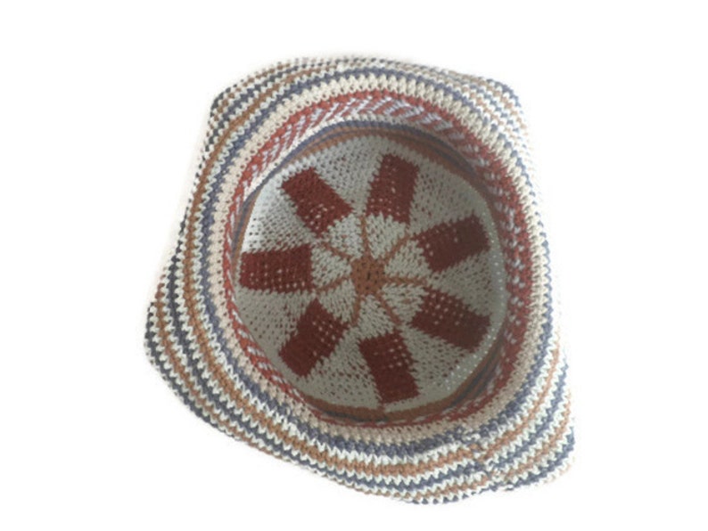 cotton hat Summer hat hat women gift hippie chic boho cloche Brown summer wayuu blue ethnic vegan Bohemian crochet faitmain beige