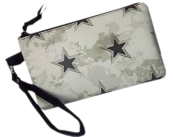 Pocket for smartphone stars khaki green, smartphone cover imitation leather stars, portable star case, iphone star case