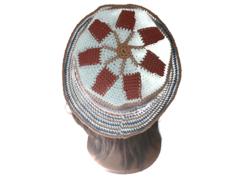 cotton hat Summer hat hat women gift hippie chic boho cloche Brown summer wayuu blue ethnic vegan Bohemian crochet faitmain beige