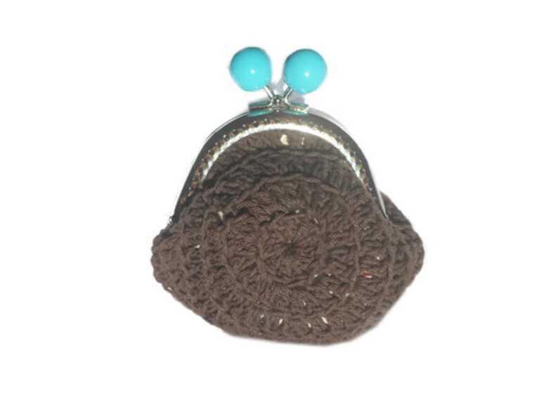 Porte monnaie escargot au crochet,porte monnaie en coton avec fermoir rétro bourse forme escargot drôle,cadeau original pour femme ou enfant image 2