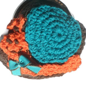 Porte monnaie escargot au crochet,porte monnaie en coton avec fermoir rétro bourse forme escargot drôle,cadeau original pour femme ou enfant image 3