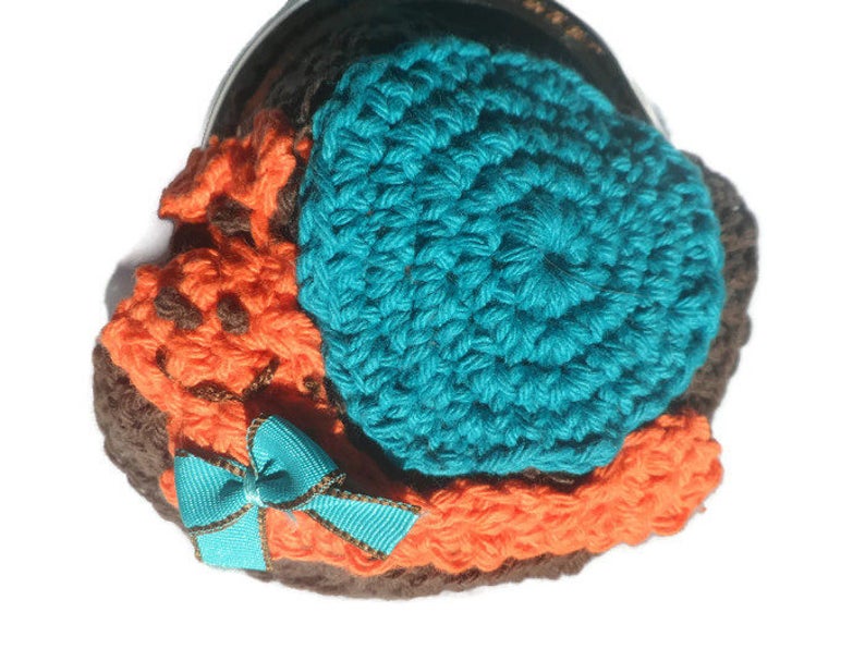 Porte monnaie escargot au crochet,porte monnaie en coton avec fermoir rétro bourse forme escargot drôle,cadeau original pour femme ou enfant image 3